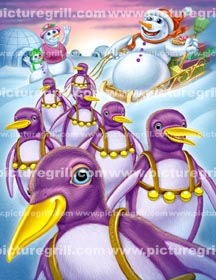 illustrators of snowman penguin holiday artist