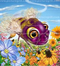 illustrations of bees and insects