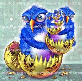 monters illustrator egg hatching